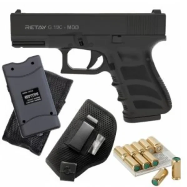 Retay Glock 19 Blank Gun Combo- with Holster, Taser, and 10 Blanks