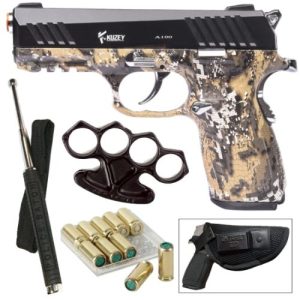 Kuzey A100 Camo Blank Gun with Blanks, Holster and Stun Gun