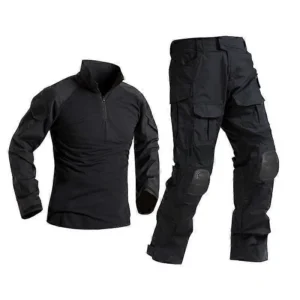 Men Military Tactical Black Uniform