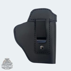 Black leather gun holster