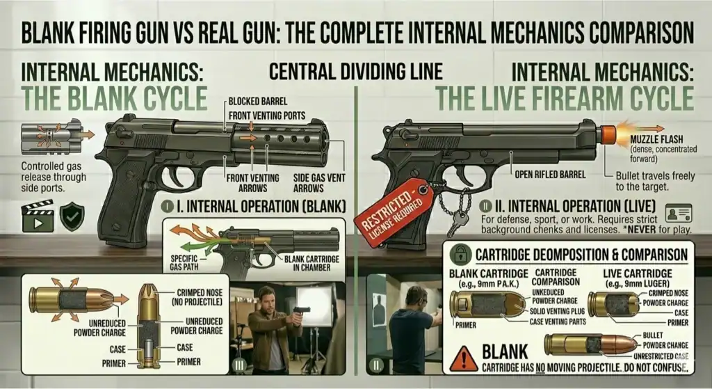 Blank Firing Gun vs Real Gun