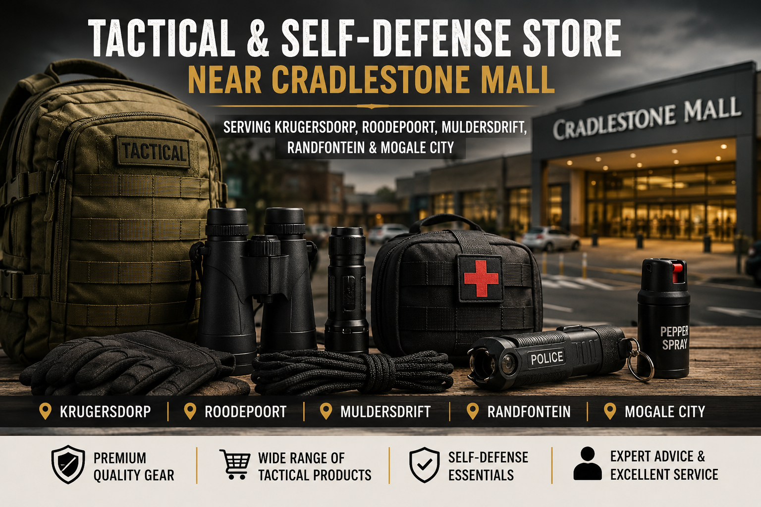 Tactical Store Cradlestone Mall krugersdorp Serving Cradlestone Mall, Roodepoort, Muldersdrift, Randfontein & Mogale City